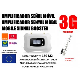 3G mobile booster 2100 Mhz for Movisar Vodafone Orange with 12 dBI YAGI antenna