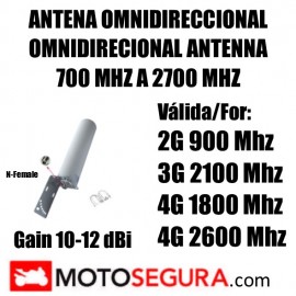 Antena exterior OMNIDIRECIONAL GSM 3G 4G 900 2100 1800 Mhz conector N-Female