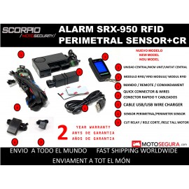 Scorpio Alarm SRX-950 RFID KIT (With CUT ENGINE & PERIMETRAL SENSOR)