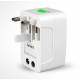 Adaptador de viaje US/EU/UK/AU con 2 puertos USB de 1000 mA